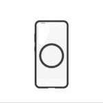 Juodas dėklas telefonui Samsung Galaxy S25 GP-FPS931OB by Otterbox React Protective su apsaugos žiedu viduryje