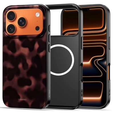 Panther deklas Apple Iphone 17 Pro Max su tamsiai rudos spalvos gyvunisku raštu