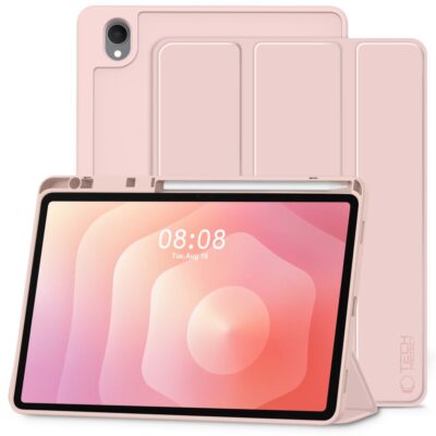 Rausvas dėklas Galaxy Tab S11 11.0 X730 X736 Tech-Protect SC Pen planšetiniam kompiuteriui