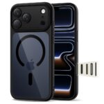 Juodas-skaidrus dėklas Apple Iphone 17 Pro Max Tech-Protect Magpeak Magsafe CC, matomas magnetinis žiedas nugarėlėje
