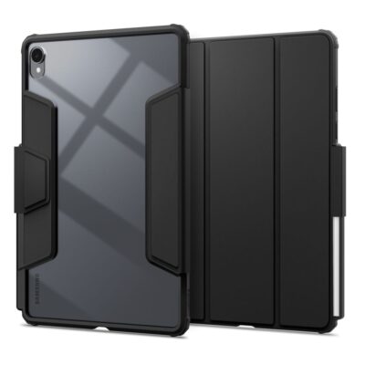 Juodas dėklas Galaxy Tab S11 11.0 X730 X73 Spigen Airskin Pro su matiniu permatomu nugarėle