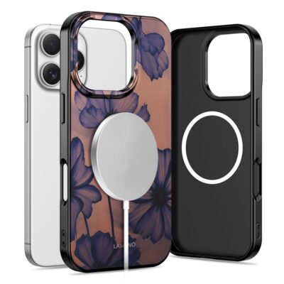 Apple iPhone 16 Pro Max velvet night deklas su gelyciu piešiniu ir magsafe jungtimi