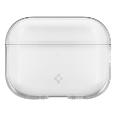 skaidrus deklas apple airpods pro 3 spigen liquid crystal su matiniu baltu vidumi