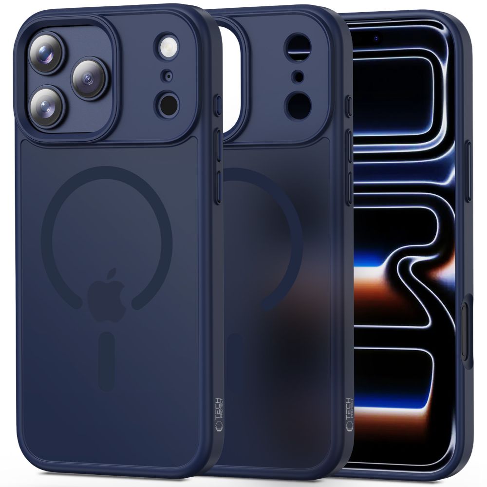 Tamsiai mėlynas matinis dėklas Apple Iphone 17 Pro Tech-Protect Magmat Magsafe Tamsiai mėlynas matinis dėklas Apple Iphone 17 Pro su MagSafe funkcija