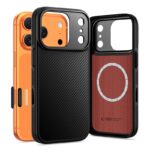 Juodas dėklas Apple Iphone 17 Pro Max Tech-Protect Kevlar Aramid Magsafe su ryškia kamera