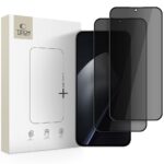 Juodas apsauginis ekrano stikliukas Xiaomi 15T ir 15T Pro TECH-PROTECT GLASS SPY komplekte su dviem stiklais ir paketu