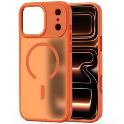 Oranžinis matinis dėklas Apple Iphone 17 Pro Tech Protect Magmat Magsafe su apsaugotu fotoaparato plotu