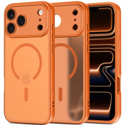 Oranžinis matinis dėklas telefonui Apple Iphone 17 Pro Tech-Protect Basicmag Magsafe su kamerų apsauga