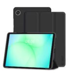 Juodas dėklas Galaxy Tab A9 A11 8.7 Tech-Protect Smartcase su atlenkiama apsauga ir kamera