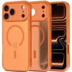 Oranžinis matinis dėklas telefonui Apple Iphone 17 Pro Max Tech-Protect Basicmag Magsafe su kamerų apsauga