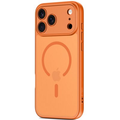 Oranžinis matinis dėklas telefonui Apple Iphone 17 Pro Max Tech-Protect Basicmag Magsafe su kamerų apsauga
