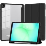 Juodas dėklas Galaxy Tab A9 Plus ir A11 Plus su matoma ekrano laikmačio funkcija ir pieštuku