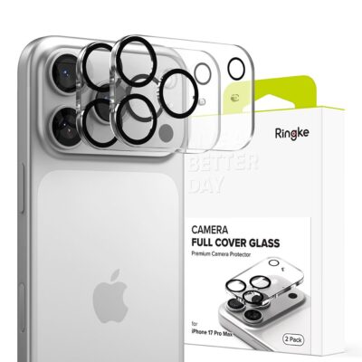 Juodas apsauginis kameros stikliukas Apple Iphone 17 Pro Max Ringke kamera pilnas apsauginis stiklas