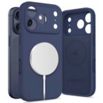 Tamsiai mėlynas dėklas Apple Iphone 17 Pro Max Tech-Protect Silicone Magsafe su išoriniu magnetiniu įkrovimo priedu