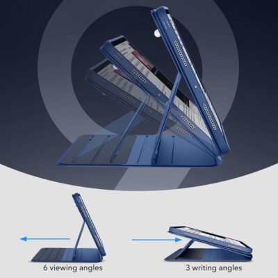 Mėlynas dėklas Apple Ipad Pro 11” 5 / 6 / 2024-2025 Esr Flip Hybrid su keliomis žiūrėjimo ir rašymo pozicijomis