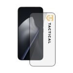 Juodas apsauginis ekrano stikliukas Xiaomi 15 Tactical Glass Shield 5D priekinės telefono dalies.