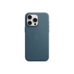 Mėlynas originalus dėklas MT4Y3ZM A FineWoven telefonui Apple Iphone 15 Pro Max ant telefono nugarėlės