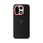 Juodas originalus dėklas OnePlus 15 5G Aramid Magnetic su raudonu kameros rėmeliu