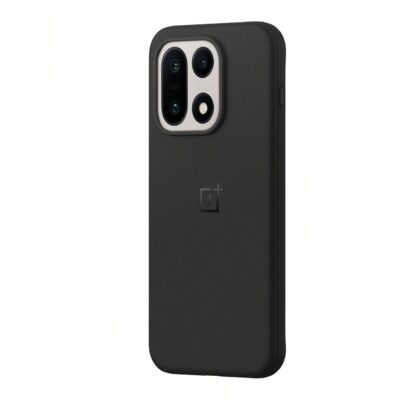 Juodas originalus dėklas OnePlus 15 5G Sandstone Magnetic su matiniu paviršiumi ir kamera