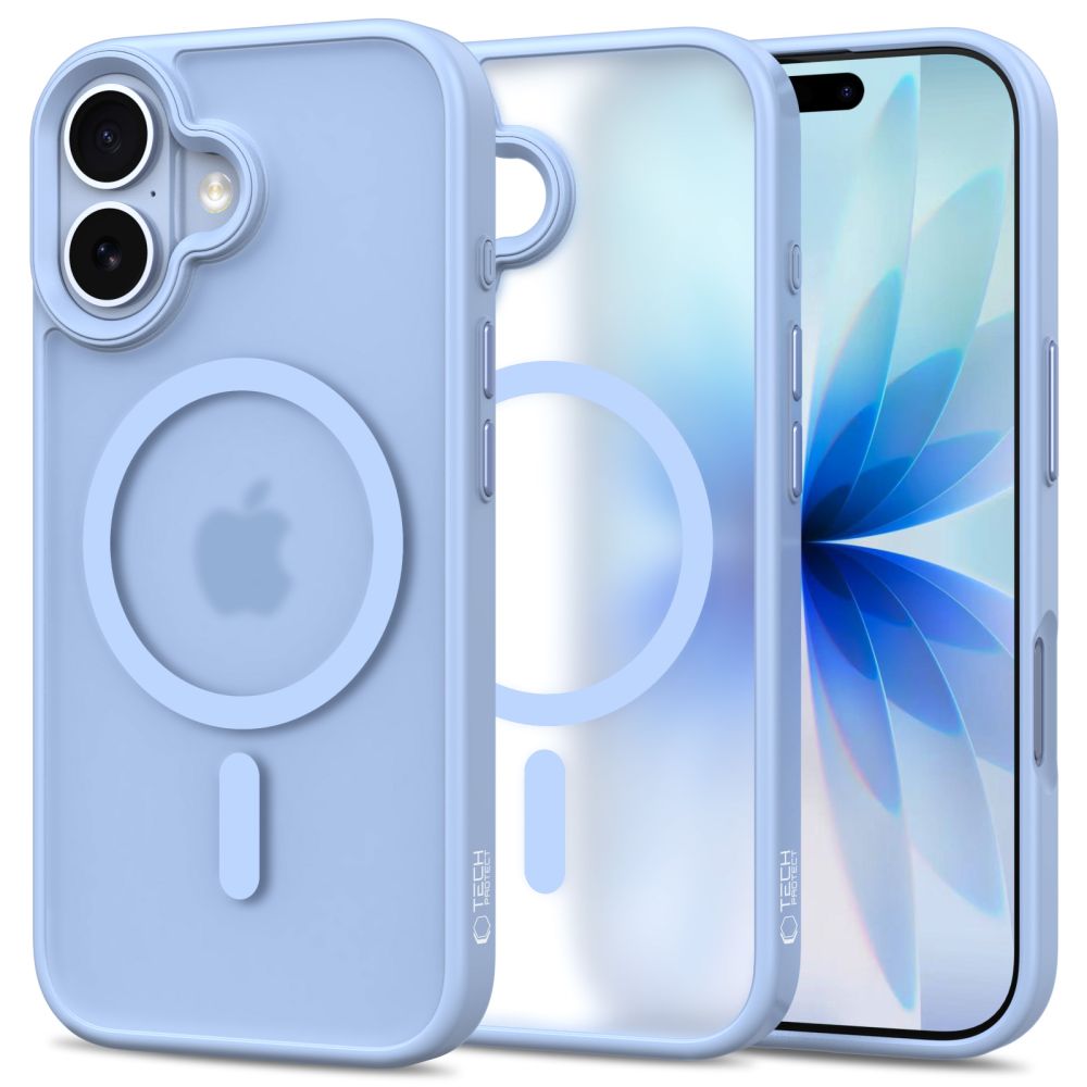 Sviesiai melynas matinis deklas Apple Iphone 17 Tech-Protect Magmat Magsafe sviesiai melynas matinis deklas Apple Iphone 17 Tech-Protect Magmat Magsafe su apsauga kamera