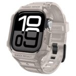 Beige deklas ir apyranke Apple Watch 10 11 ruged armor pro v2 modelis