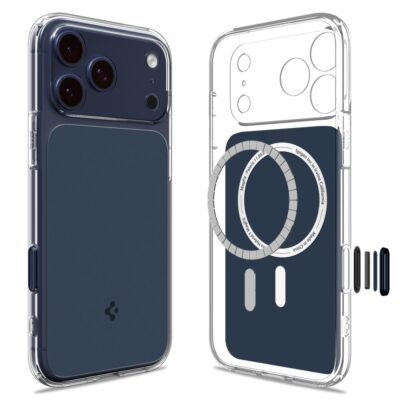 Mėlynas matinis dėklas telefonui Apple Iphone 17 Pro Max Spigen Ultra Hybrid T Mag Magsafe su matiniu paviršiumi ir aiškiu kraštu