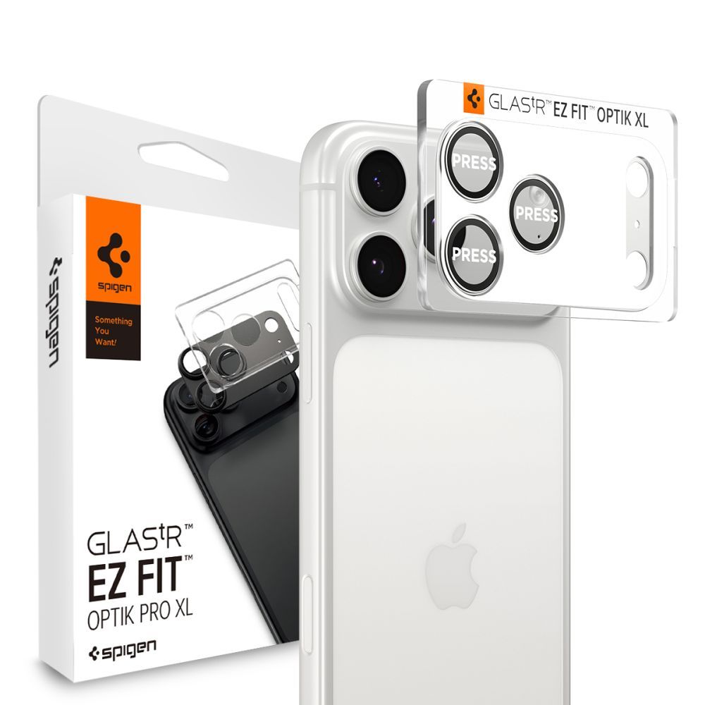 Sidabrinis apsauginis stiklas galiniai kamerai Apple Iphone 17 Pro Max Sidabrinis apsauginis stiklas galiniai kamerai Apple Iphone 17 Pro Max SPIGEN OPTIK PRO XL GLAS TR EZ FIT