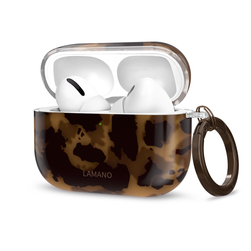 Panther dėklas Apple Airpods Pro 3 TECH-PROTECT LAMANO Panther dėklas Apple Airpods Pro 3 su rudu leopardiniu raštu ir raktu