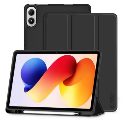 Juodas dėklas Xiaomi Redmi Pad 2 Pro 12.1 Tech-Protect SC Pen planšetei su galimybe laikyti rašiklį