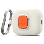 Oranžinis dėklas Apple Airpods Pro 3 Spigen Nano Pop su sidabriniu karabinu