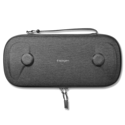 Pilkas dėklas SONY PLAYSTATION PORTAL REMOTE Spigen Klasden Pouch iš audinio su užtrauktuku ir rankena