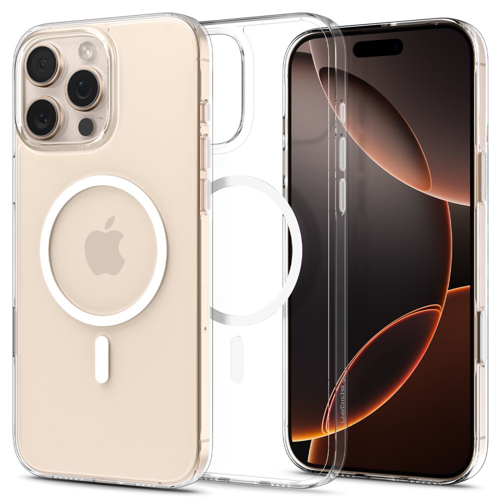 Skaidrus-baltas dėklas Apple Iphone 16 Pro Max SPIGEN THIN FIT T MAG MAGSAFE Skaidrus-baltas dėklas Apple Iphone 16 Pro Max SPIGEN THIN FIT T MAG MAGSAFE su Matiniu telefono korpusu