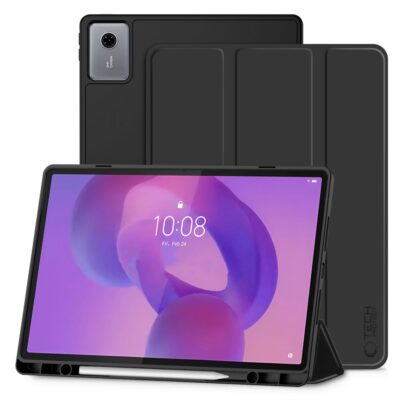 Juodas dėklas Lenovo Idea Tab Plus 12.1 TB-361 Tech-Protect SC Pen planšetei su rašikliu
