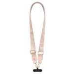 Rausvas dirželis Guess Crossbody Strap PU 4G Metal Logo su aukso spalvos metalinėmis detalėmis ir logotipu