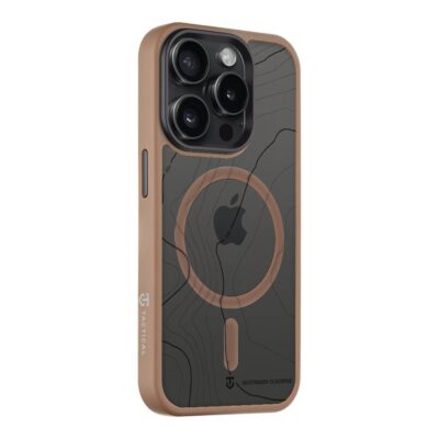 Moucha Moose dėklas Apple Iphone 15 Pro Tactical MagForce Hyperstealth Sika juodos ir rudos spalvos su kontūriniu piešiniu