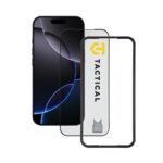Apsauginis ekrano stikliukas Apple iPhone Air Tactical Glass Impact Armour priekyje rodo skaidrią apsaugą su juoda rėmeline dalimi
