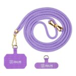 Purpurinis dirželis telefono OBAL ME NeckTag Allure Rope su metaliniu auksiniu užsegimu