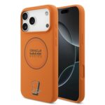 Oranžinis dėklas Apple Iphone 17 Pro Max Red Bull silikoninis su mėlynu žiedu