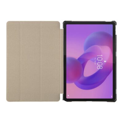 Juodas atverčiamas dėklas Lenovo Idea Tab 11 Tactical Book Tri Fold su atidaryta tripuse dangteliu