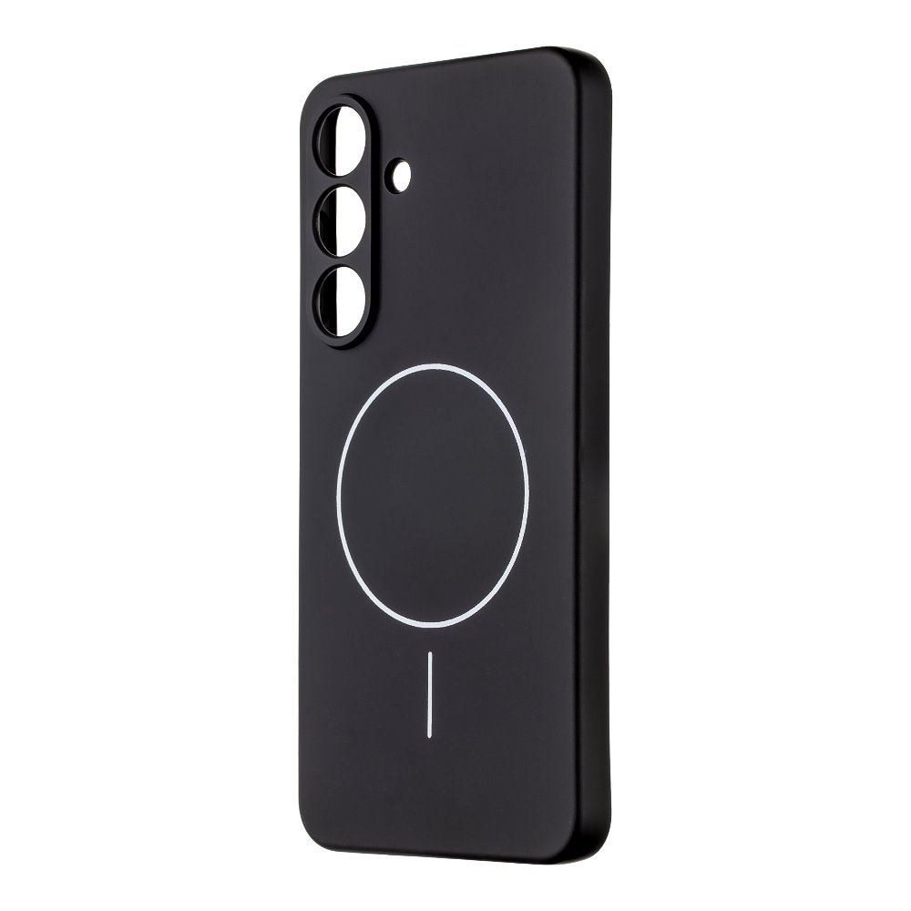 Juodas dėklas Samsung Galaxy S25 FE OBALME MagNetix Matte Juodas dėklas Samsung Galaxy S25 FE OBALME MagNetix Matte su trimis kamerais ir magnetiniu žiedu