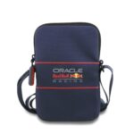 Tamsiai mėlynas krepšys Red Bull Nylon Phone Bag su raudonais akcentais ir logotipu priekyje