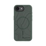 Tamsiai zalias deklas Apple Iphone 16E Tactical MagForce Hyperstealth Sika su topografinio zemelapio motyvu