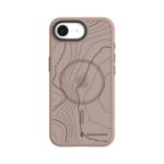 Moucha Moose dėklas Apple Iphone 16E su topografinio žemėlapio raštu rusvai rudos spalvos