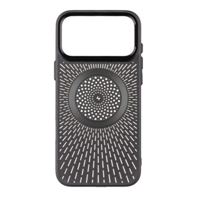 Juodas dėklas Apple iPhone 17 Pro Max OBALME MagNetix Float su perforuotomis skylutėmis