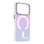Baltas dėklas Apple Iphone 17 Pro OBALME HoloMag su gradientiniu violetiniu ir mėlynu fonu