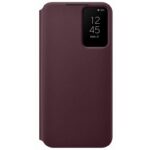 Burgundy originalus dėklas EF-ZS906CEE Smart View telefonui Samsung Galaxy S22 Plus su langeliu ekrano peržiūrai