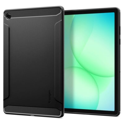 Juodas matinis dėklas Samsung Galaxy Tab A11 PLUS 11.0 X230 su apsauga ir tekstūra Spigen Rugged Armor
