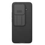 Juodas dėklas Xiaomi 15T Pro Nillkin Camshield su kameros apsauga ir juodu dryžuotu paviršiumi