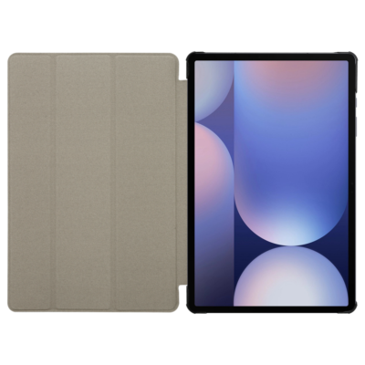 Juodas atverčiamas dėklas Samsung Galaxy Tab su trimis lankstais