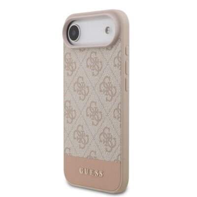 Rausvas originalus dėklas Guess PU 4G Stripe telefonui Apple Iphone Air